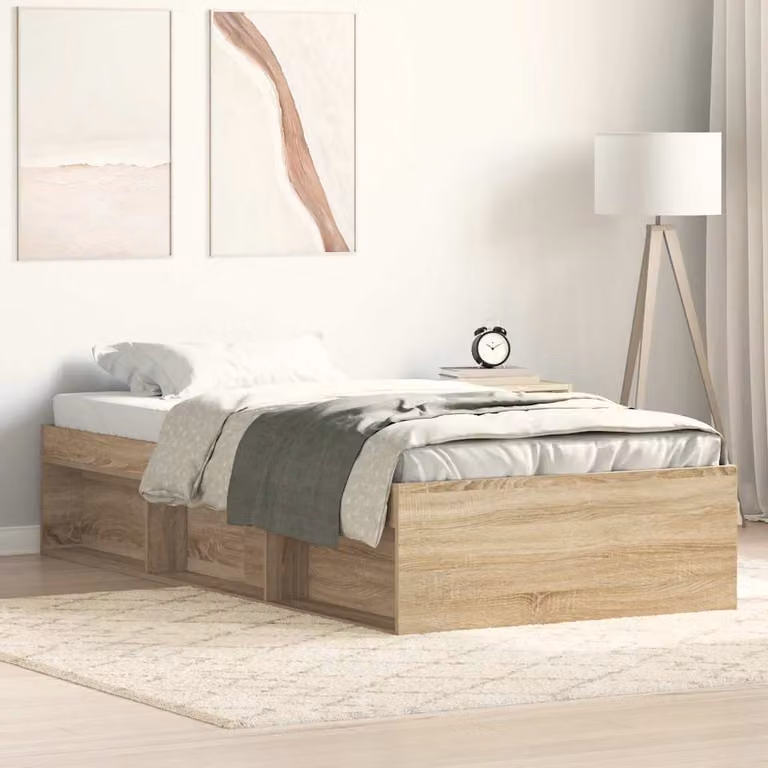 Giroletto vidaXL in legno Rovere Sonoma marrone con doghe fisse L: 90 cm, P: 190 cm