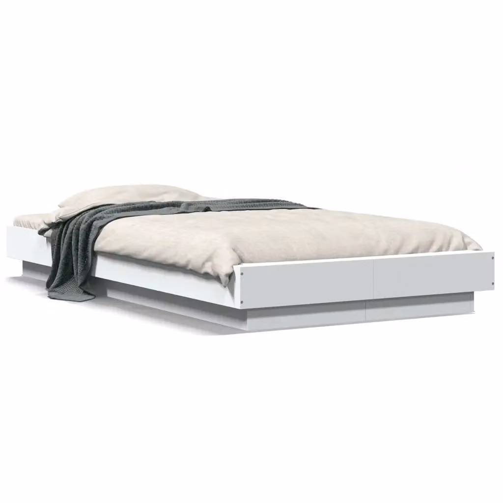 Letto singolo con luci LED e porta USB vidaXL in legno bianco 90x190 cm – 2