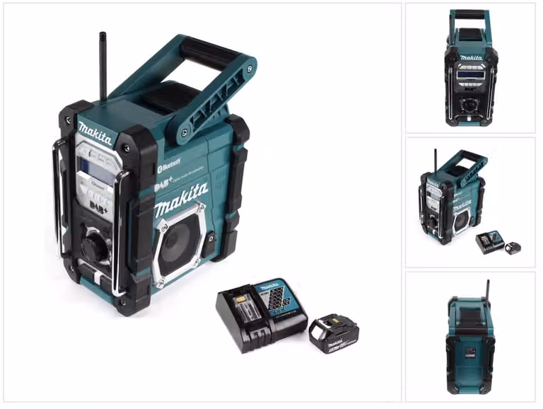 Makita DMR 112 RT1 Radio da cantiere a batteria 7,2 - 18V Bluetooth DAB+ + 1x batteria da 5,0Ah + caricabatterie