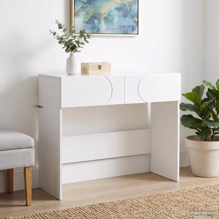 Consolle moderna vidaXL in legno multistrato bianco L/P/H: 96,5 x 38 x 75 cm