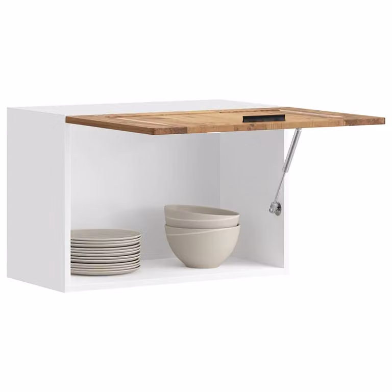 Pensile da cucina moderno vidaXL in legno e MDF, bianco e marrone, L: 60 cm, H: 40 cm, P: 31 cm