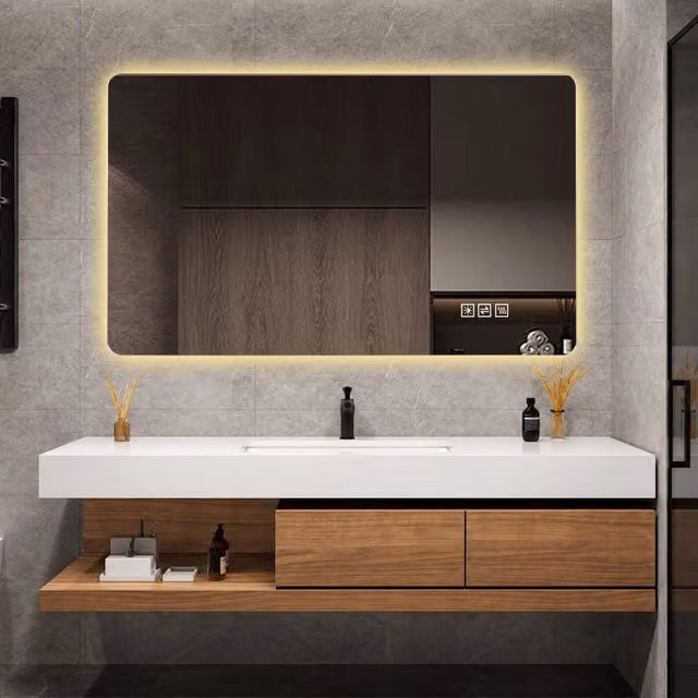 Specchio bagno led 60x100 specchio retroilluminato antiappannamento 3 colori dimmerabile IP44 vetro temperato argento