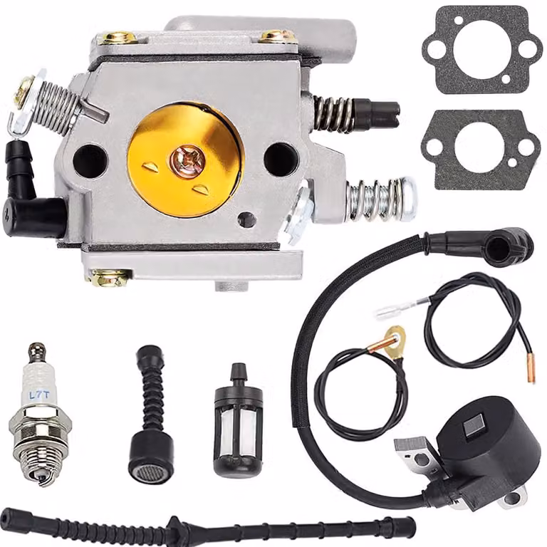 Kit carburatore - Modello 038 - Qualità elevata - Include candela - Ricambio per motosega - Adatto per i modelli 038AV e MS380