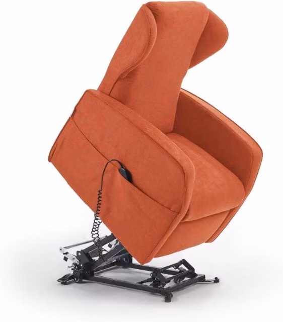 Poltrona Alzapersona Elettrica Adele GIORDANOSHOP in Microfibra Arancione L/P/H: 73 x 101 x 86 cm