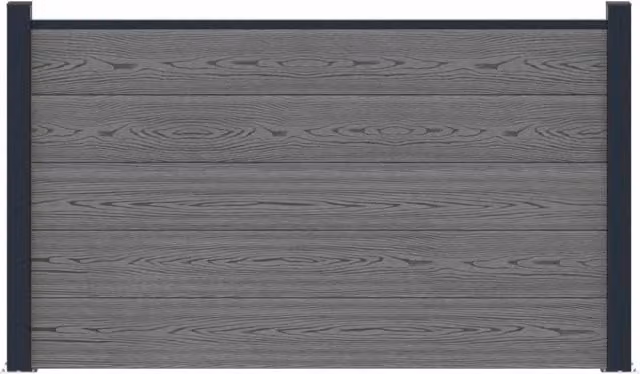 Pannello di recinzione | Recinzione da Giardino WPC e Alluminio Grigio