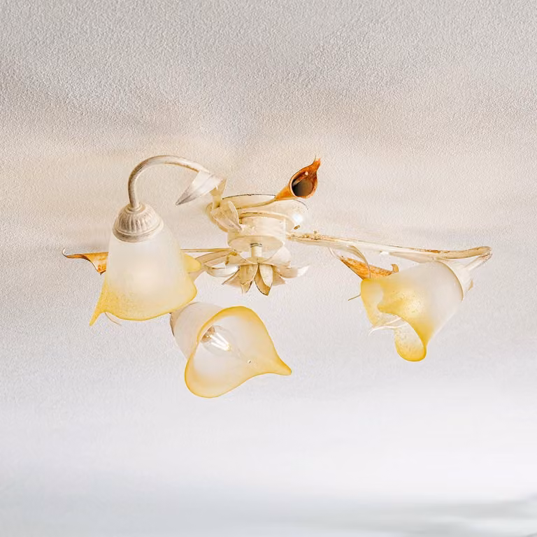 Onli plafoniera Lucrezia a tre lampadine avorio plafoniera faretto