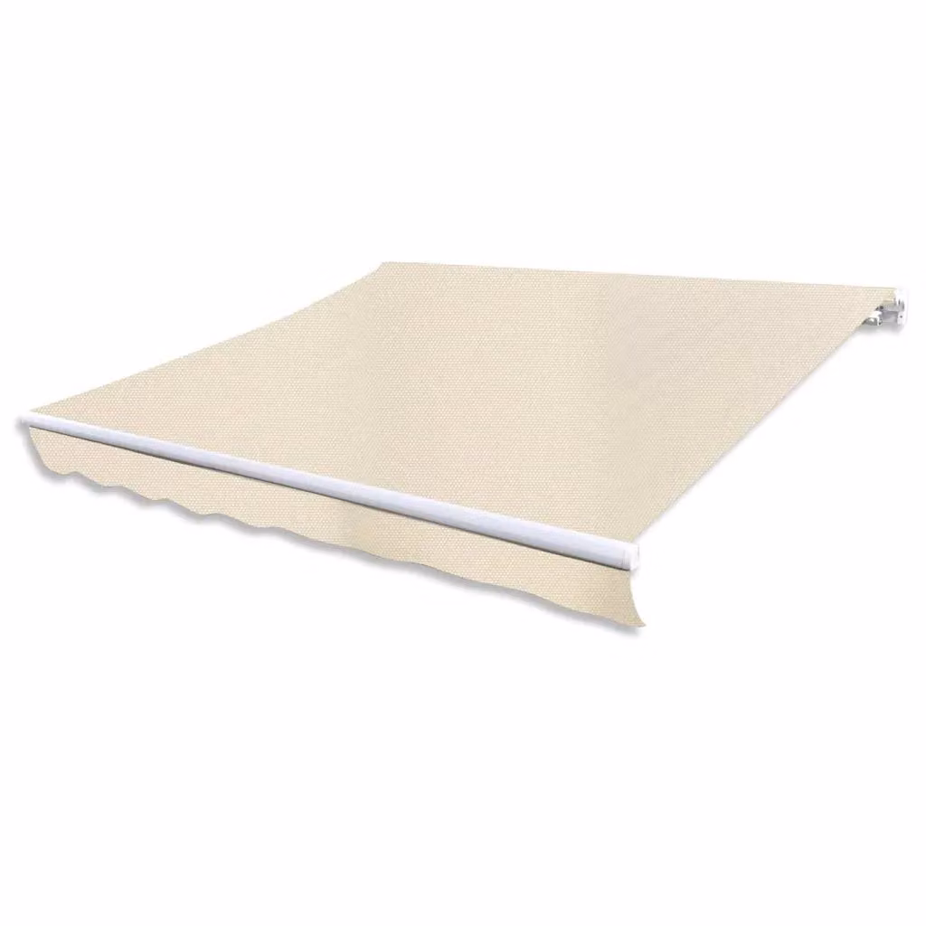 vidaXL Tenda da Sole Pieghevole Manuale in Alluminio e Poliestere, Colore Beige, Larghezza: 300 cm