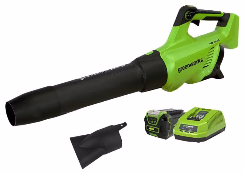 Soffiatore a batteria – Soffiatore a batteria di precisione – 40V – Flusso d'aria di 500 CFM – Soffiatore da giardino