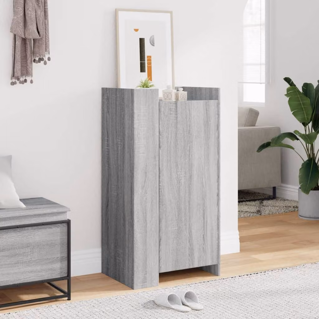 Scarpiera moderna vidaXL in legno multistrato grigio con ante a battente L: 52 cm, P: 37,5 cm, H: 100 cm