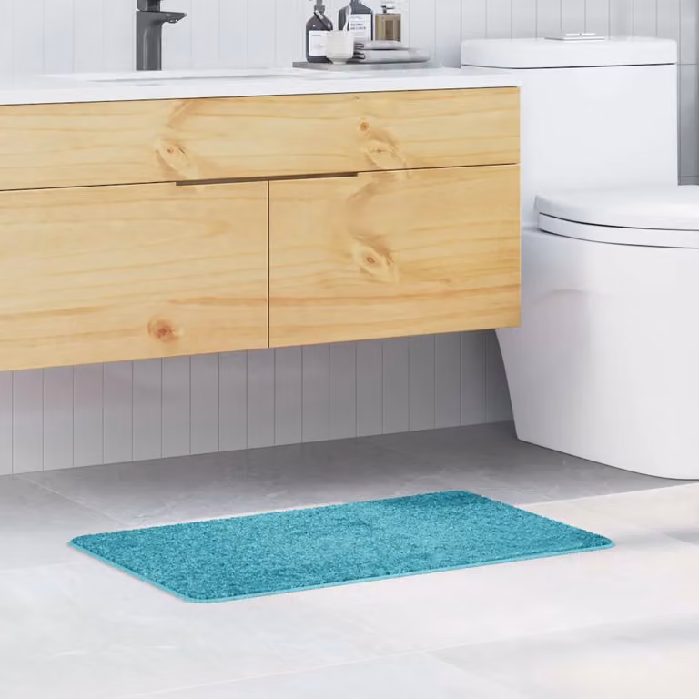 Tappetino da bagno antiscivolo e lavabile vidaXL Turchese L 50 cm x P 80 cm
