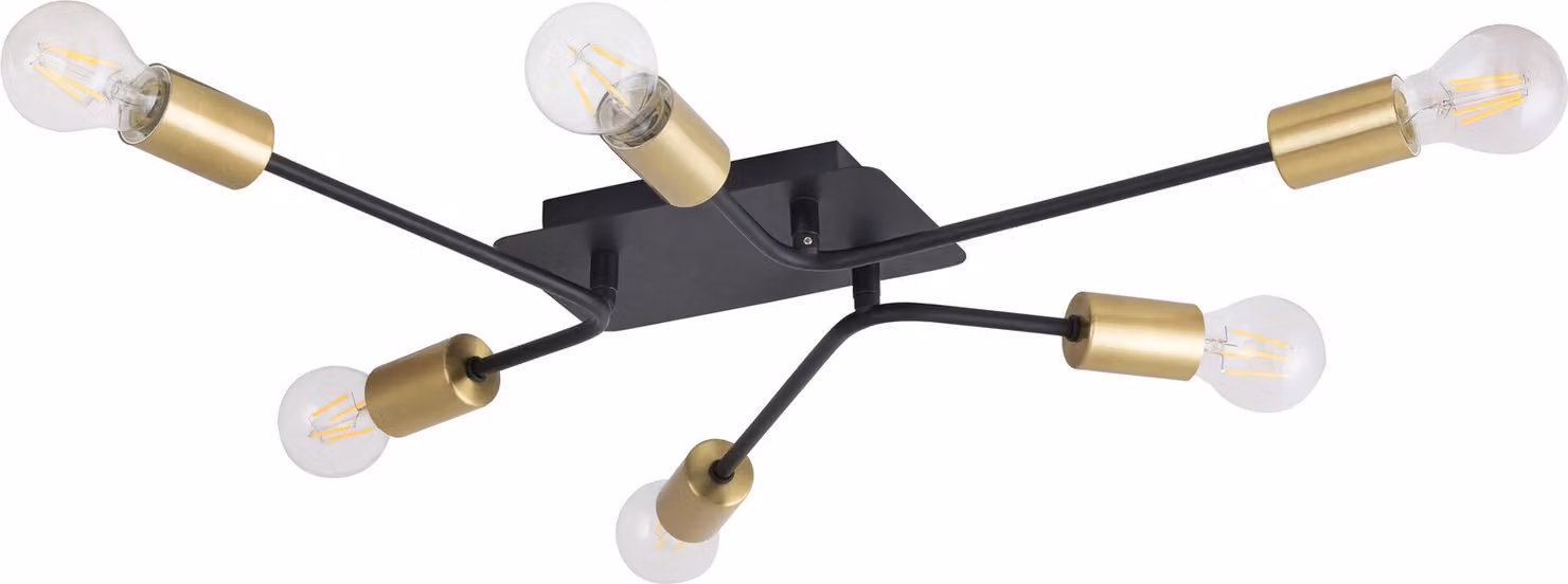 Lampada da soffitto industriale E27 6x15W colore nero 2103 Lanny Rabalux