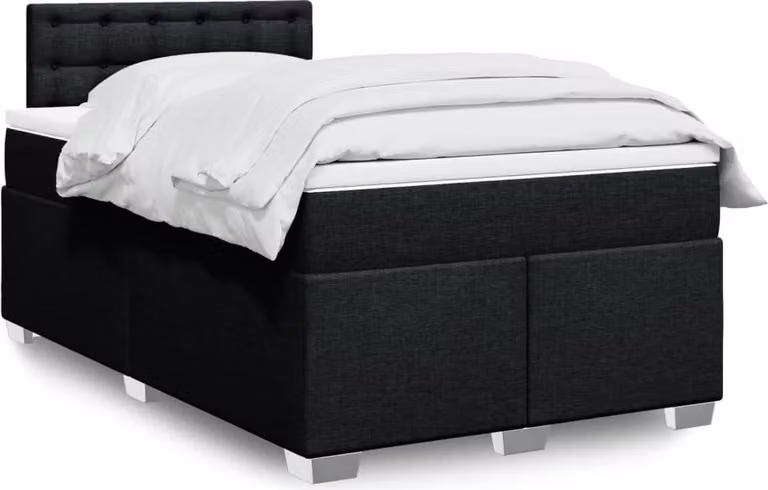 Maison Exclusive - Letto boxspring con materasso nero 120x200 cm Tessuto