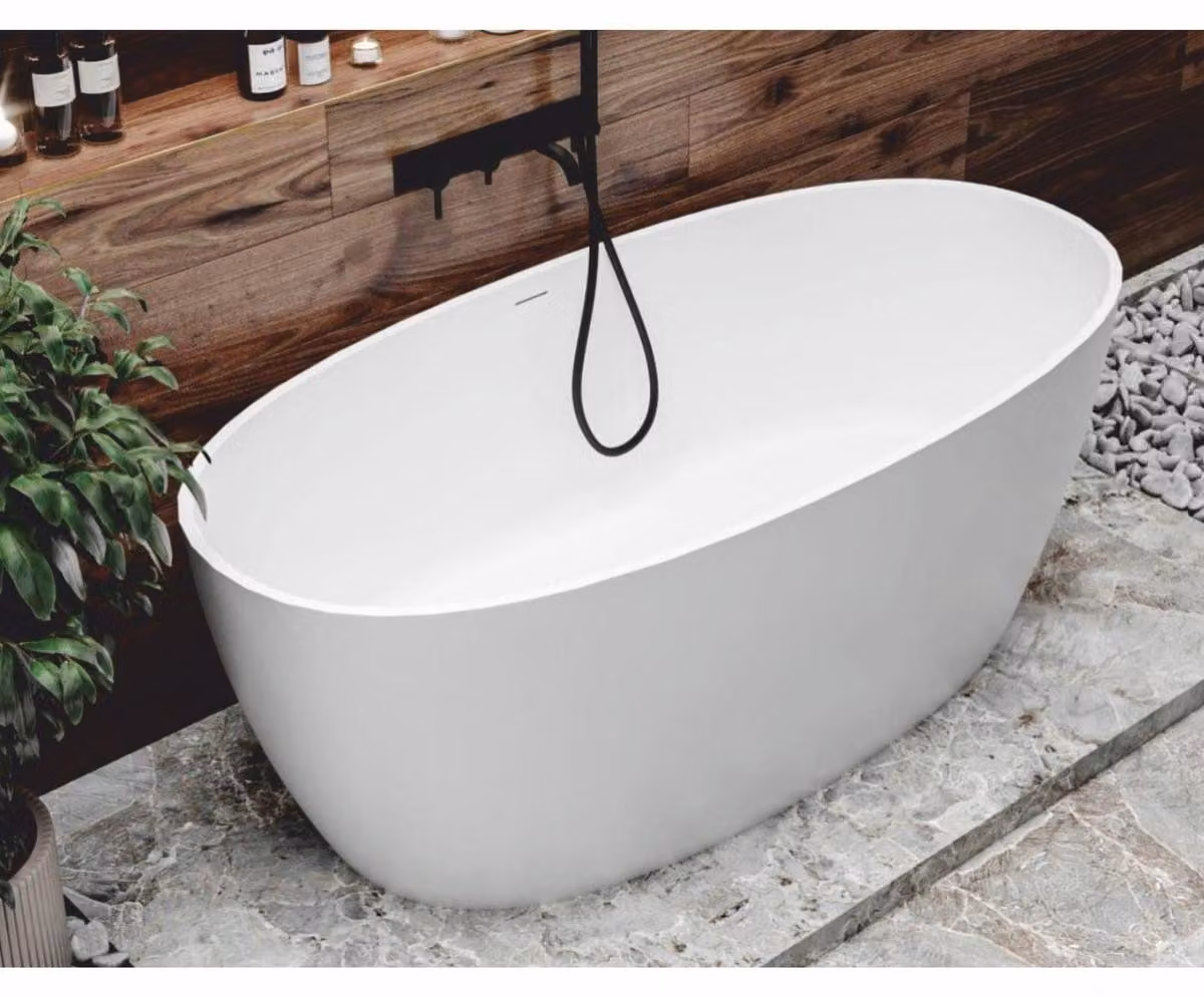 Casa Padrino Vasca da bagno freestanding bianco lucido 169,4 cm - Arredo bagno