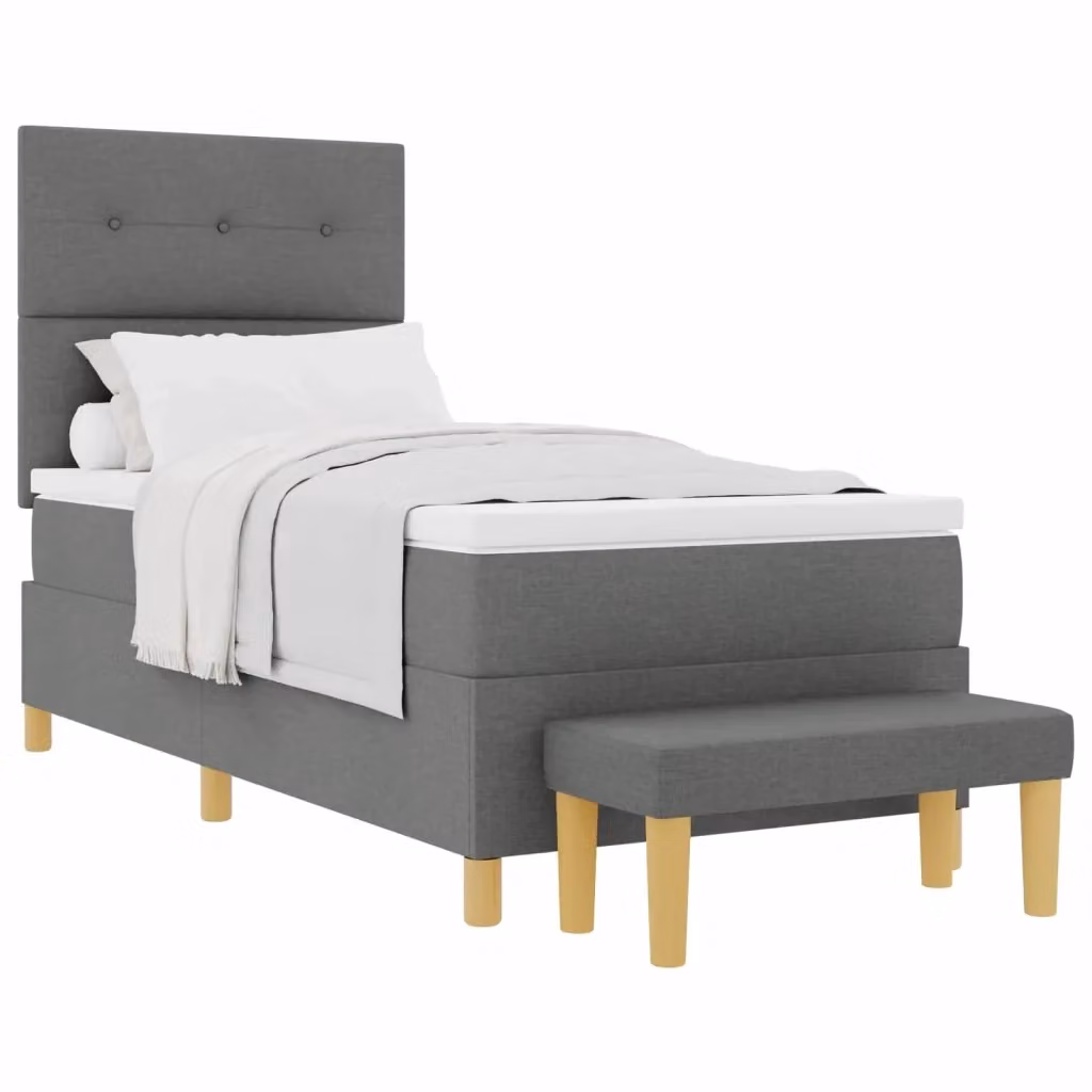 Letto a molle con materasso vidaXL in tessuto grigio L: 80 cm, P: 200 cm, H: 128 cm – 2