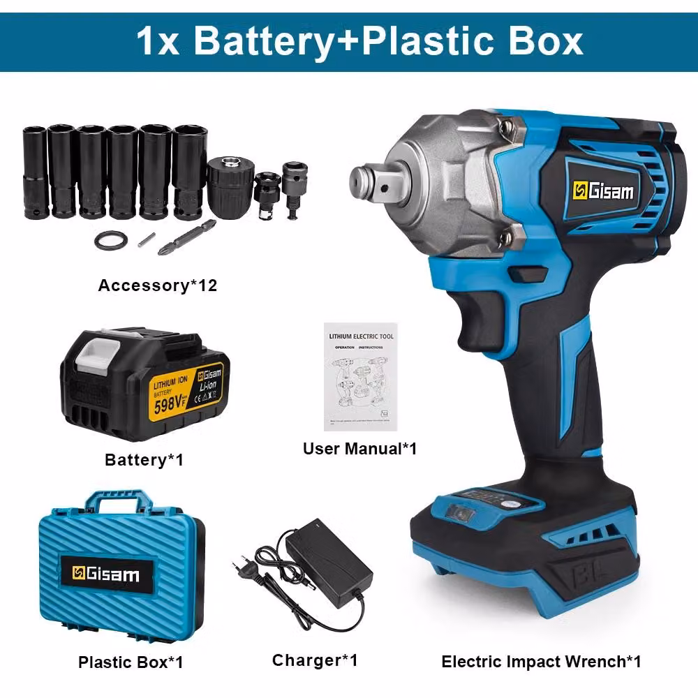 Avvitatore a percussione a batteria da 1200 Nm - Avvitatore a percussione brushless - Attacco da 1,27 cm - Alimentazione a batteria 18V - Compatibile con il sistema di batterie 18V - Include 1 batteria