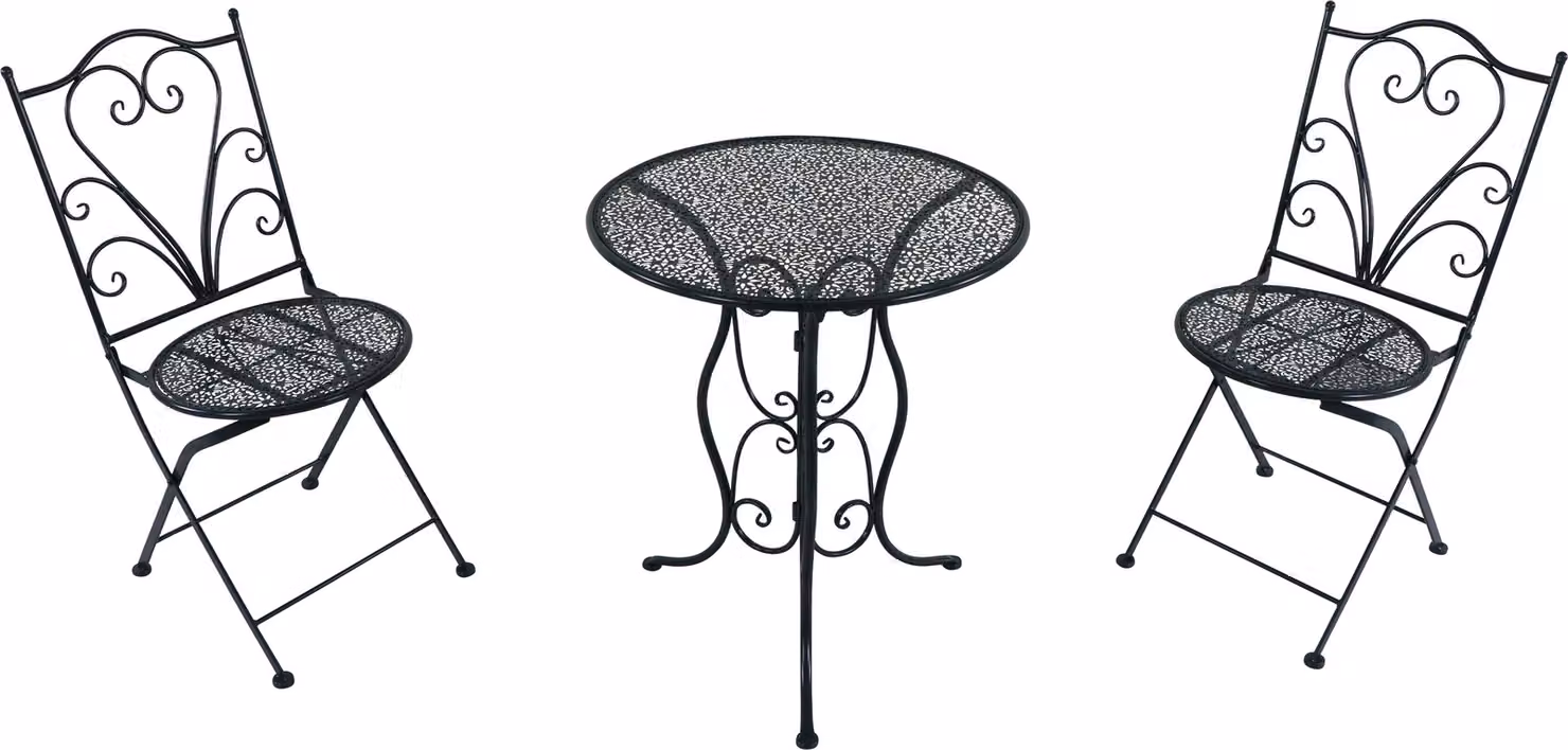 AXI Eloise Tavolo e Sedia Bistro, 2 Sedie 1 Tavolo, Set Bistro da Esterno Stampato Grigio - Set Bistro da Giardino, Tavolo Bistro a Mosaico per Giardino/Balcone/Terrazza
