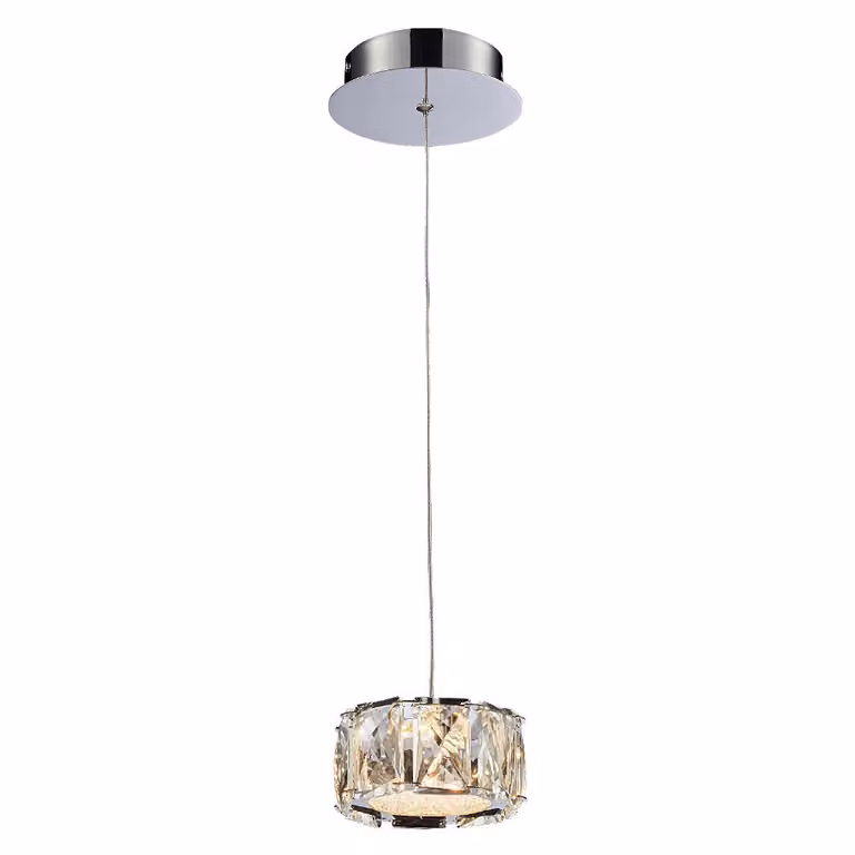 Lampada a sospensione LED KNOX 5W, 3000K, argento/chiaro, Ø: 10 H: 110 cm, presa LED