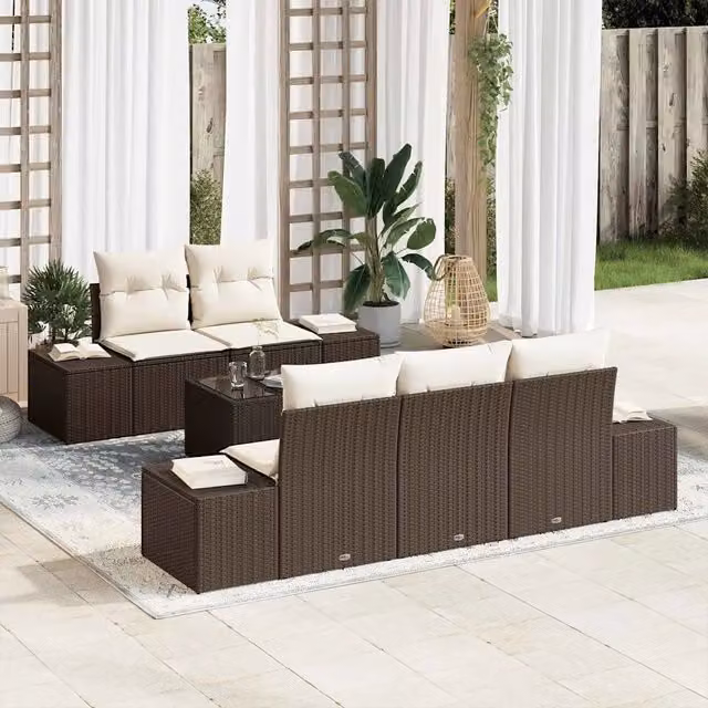 Set Divano da Giardino Marrone polyrattan 3346938