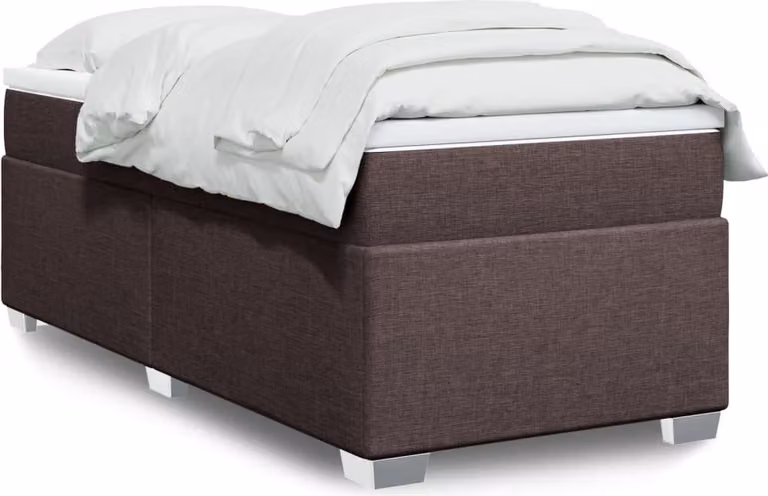 Maison Exclusive - Letto boxspring con materasso marrone scuro 100x200 cm tessuto