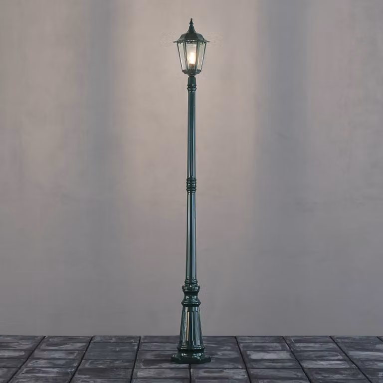 Konstsmide Lampione Firenze 1 luci, verde FIRENZE, Verde, Vetro, Campagna / Rustiche