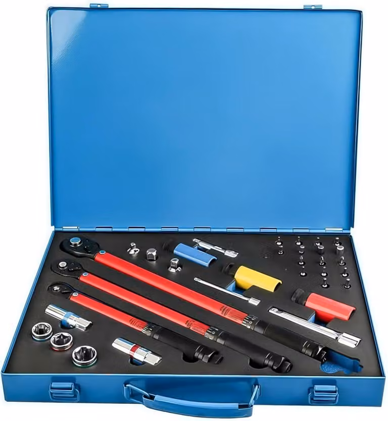 Set di chiavi dinamometriche da 33 pezzi – 1/4", 3/8", 1/2", con coppia da 2 a 230 Nm, inclusi adattatori e bussole