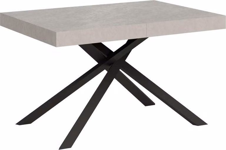 ITYHOME - Tavolo allungabile 120/224x90 cm Karida cashmere gambe antracite