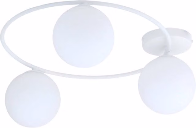 Plafoniera Emibig Moderna in Vetro Bianco con 3 Luci E14 Dimmerabile