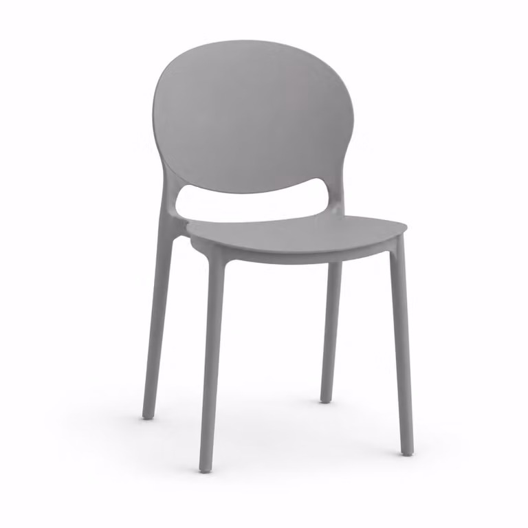 Set di sedie SANTA CRUZ in polipropilene grigio, impilabili