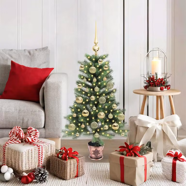 vidaXL Albero di Natale con 150 LED con supporto Verde 90 cm PE