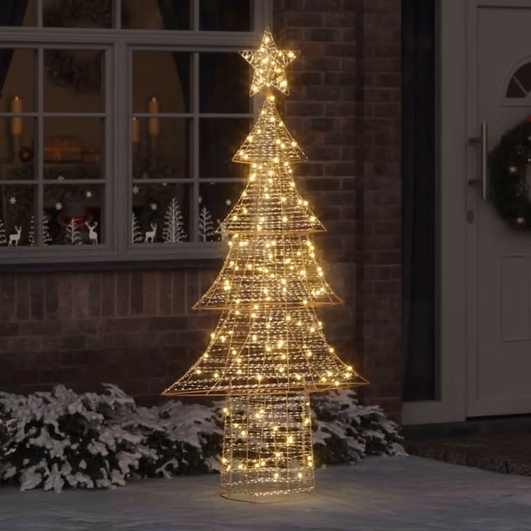 Albero di Natale vidaXL con 240 LED bianco caldo, Altezza: 181 cm