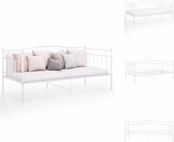 vidaXL Divano letto Telaio letto bianco in metallo 90x200 cm - Letti e strutture letto