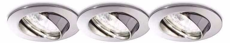 3 Faretti Ad Incasso Swing Metallo Cromo 1 Luce Gu10