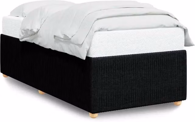 Letto singolo per adulti Design In nero con struttura imbottita e doghe in legno L/P/H: 200 x 80 cm