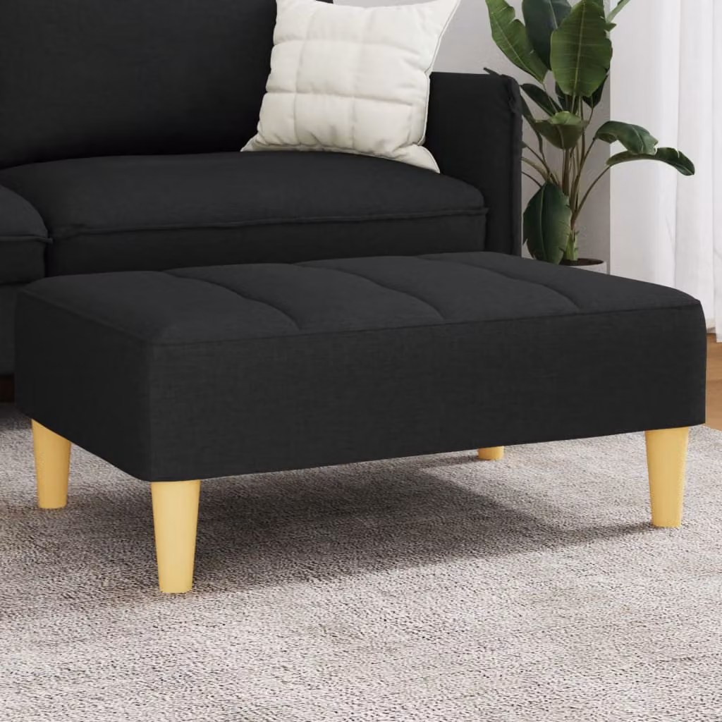 Poggiapiedi vidaXL Soft Body in tessuto nero L: 77 cm, P: 55 cm, H: 31 cm