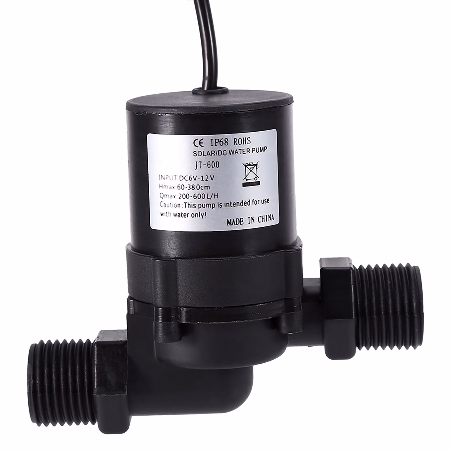 Pompa di circolazione dell'acqua solare DC 12V pompa d'acqua motore brushless 600L/H IP68 spina impermeabile