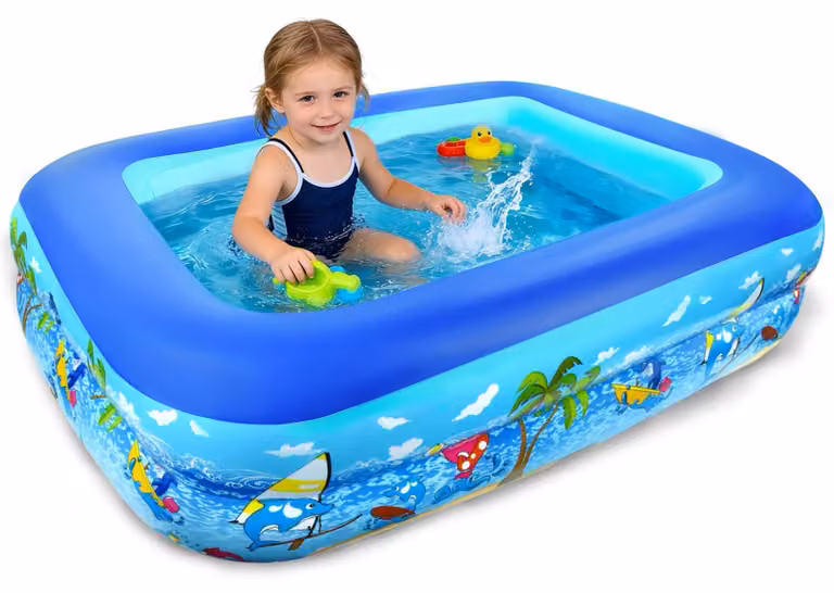Piscina gonfiabile rettangolare per bambini - 120 cm