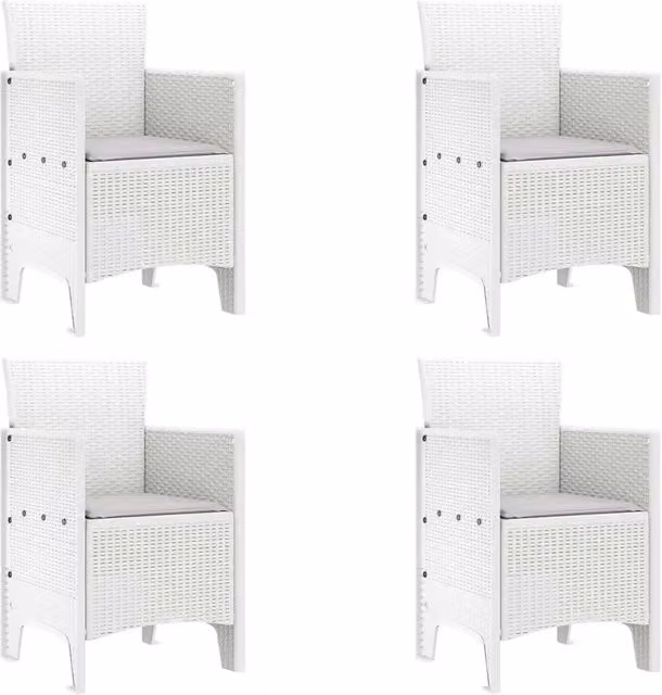 Sedia da Giardino 4 pz | Sedie da Esterno Bianco 53 x 49 x 85 cm Polipropilene