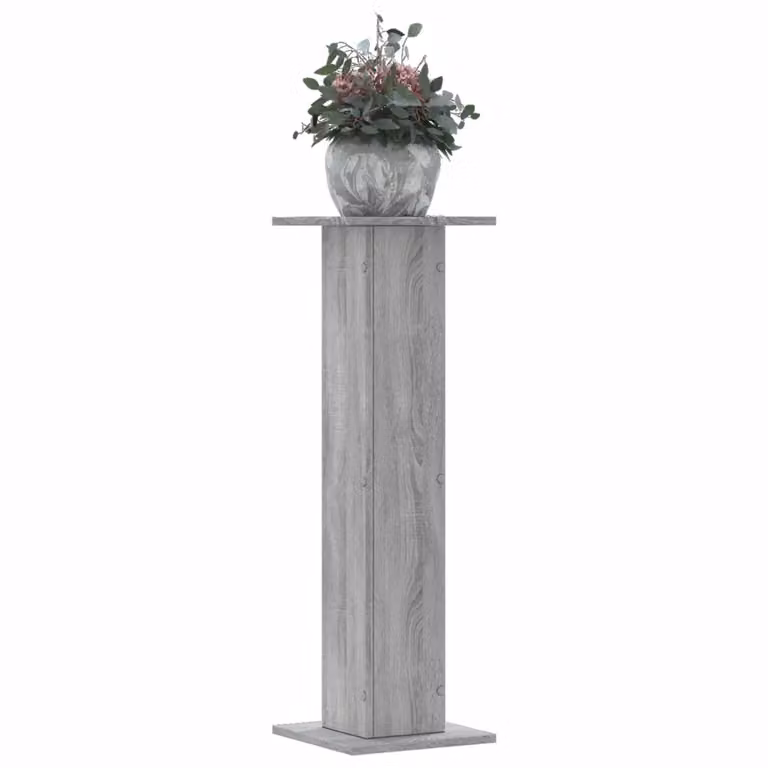 Set di 2 supporti per piante vidaXL in truciolato color grigio Sonoma, L/P/H: 30 x 30 x 95 cm