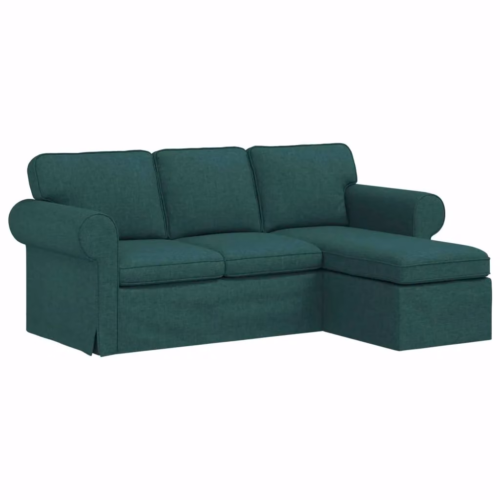 Divano ad L moderno vidaXL in tessuto verde con struttura in metallo L/P/H: 195 x 138 x 80 cm – 2
