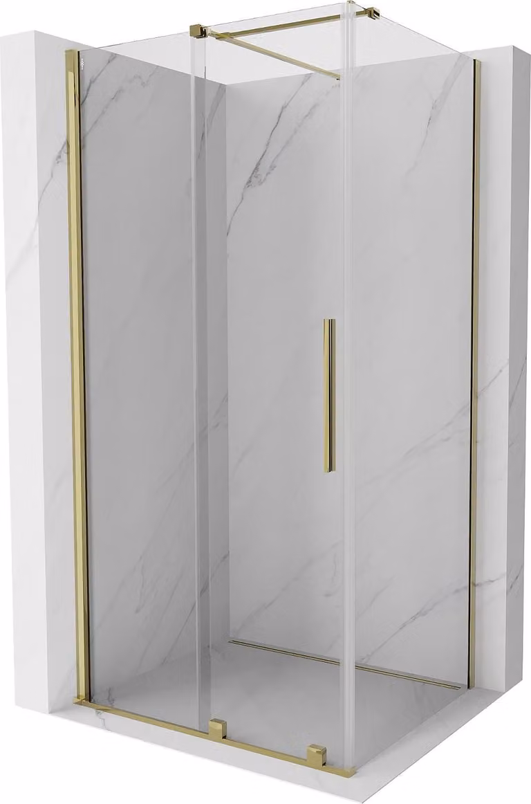 Mexen Velar cabina doccia scorrevole 120 x 70 cm, trasparente, oro - 871-120-070-01-50