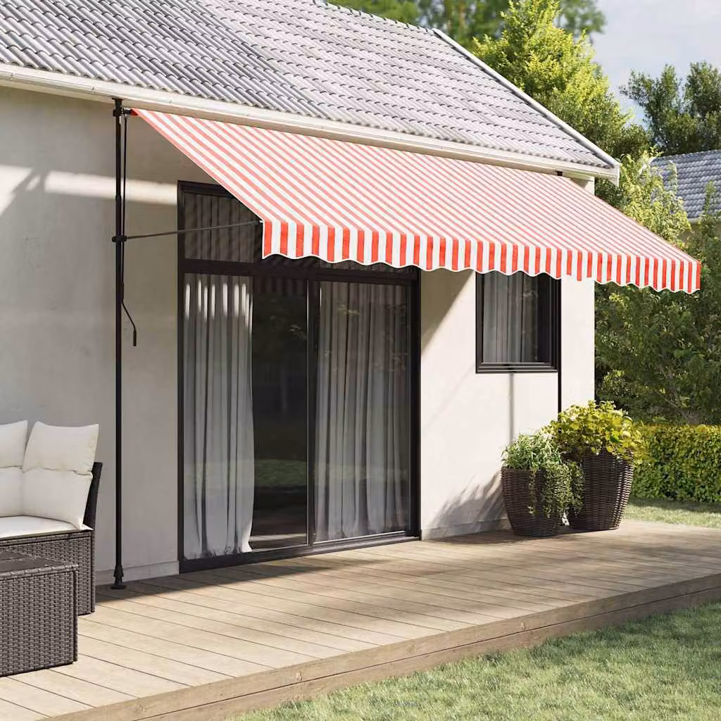 Tessuto di ricambio per tenda da sole vidaXL in poliestere, rosso e bianco, L 400 cm x P 345 cm x H 20 cm
