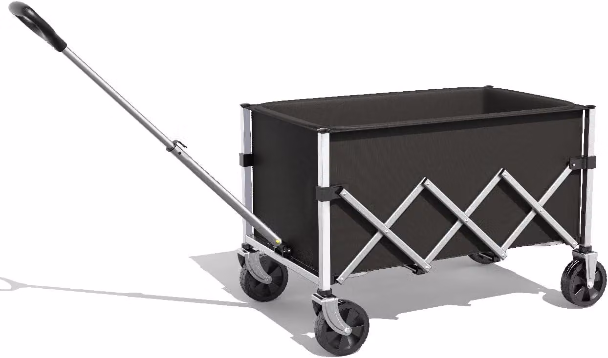 Carrello pieghevole, capacità di 120 litri, leggero, adatto a tutti i terreni, ideale per il trasporto