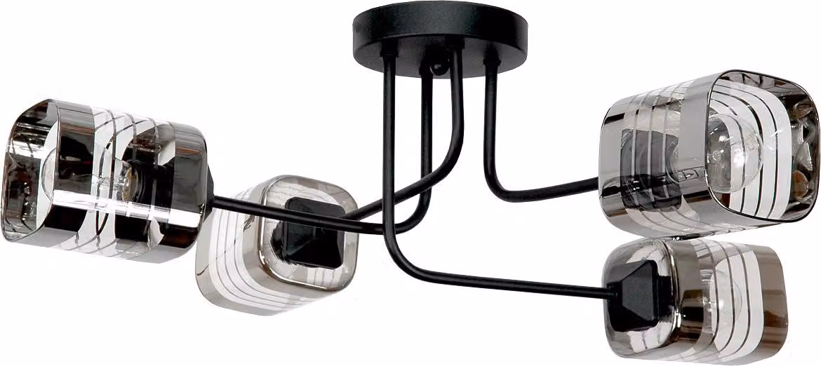 Lampada da soffitto Lampada a sospensione nera classica Lampada in vetro 15-471 ENOLI