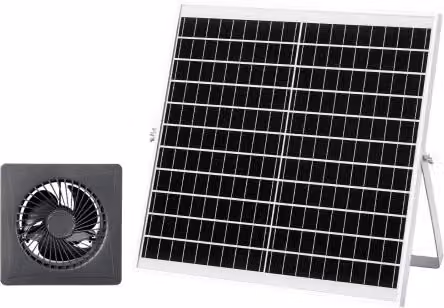 VEVOR Ventilatore ad Energia Solare 20W, Ventilatore con Pannello Solare Flusso d'Aria 220 CFM Tensione CC 12V, Estrattore per Circolazione d'Aria per Pollaio Serra Casetta di Animali, 1 Ventola