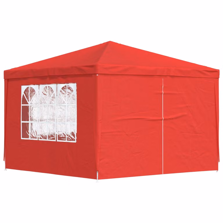 Tenda Party vidaXL Rossa in PE e Acciaio L/P/H: 300 x 300 x 255 cm