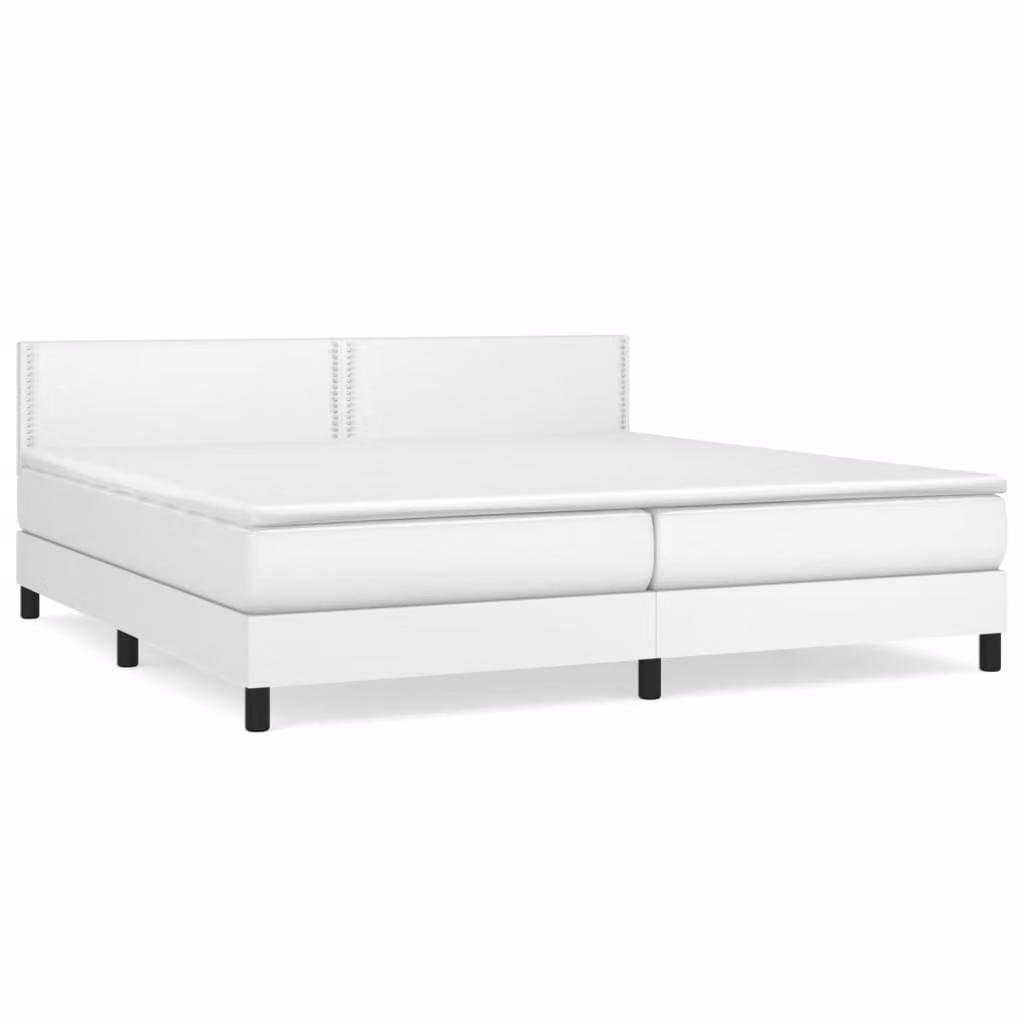 Giroletto a Molle con Materasso Bianco 200x200cm in Pelle finta