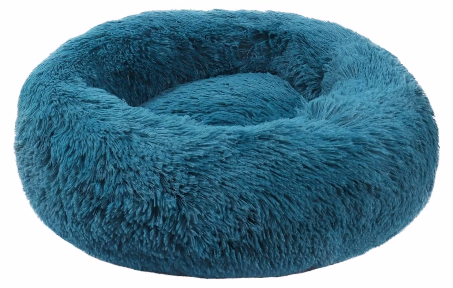 Solidchoice - Cuccia a forma di ciambella morbida per cani e gatti, colore ciano (60 cm)