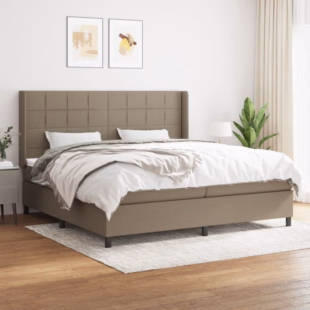 Maison Exclusive - Giroletto a Molle con Materasso Tortora 200x200 cm in Tessuto