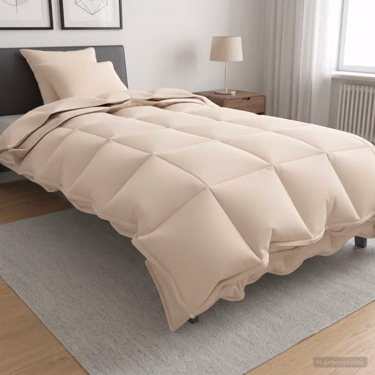 Set di 2 Piumoni vidaXL in Kapok, Cotone e Poliestere, Beige, L/P/H: 140 x 220 cm