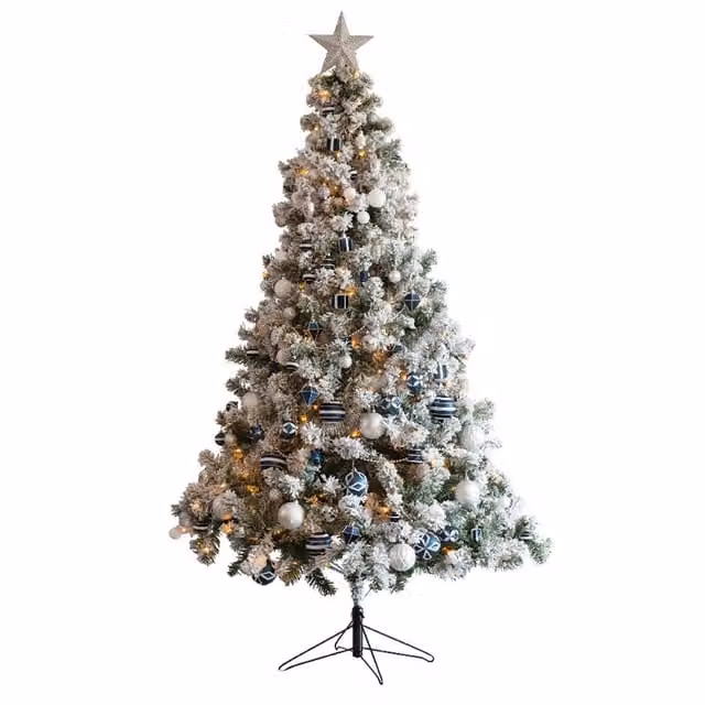 Albero di Natale Imperial IPERBRIKO bianco con decorazioni, H 150 cm, L 97 cm